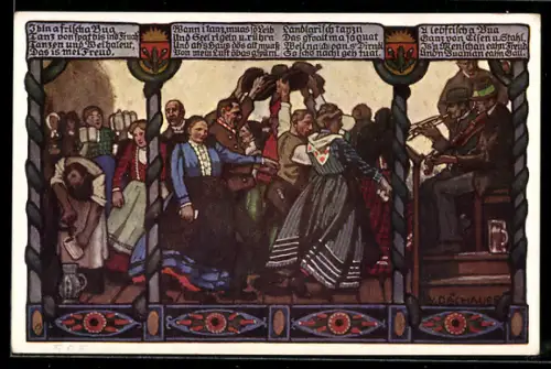 AK Deutscher Schulverein NR 505: Tanzende Paare