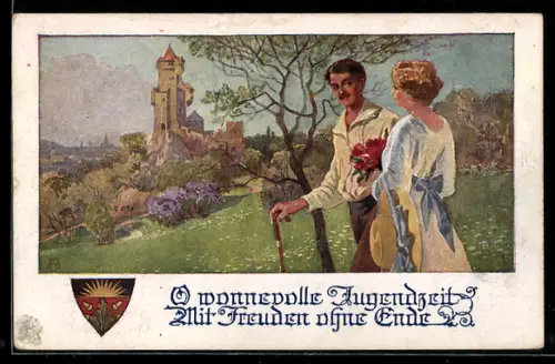 AK Deutscher Schulverein Nr. 1072: O wonnevolle Jugendzeit mit Freuden ohne Ende