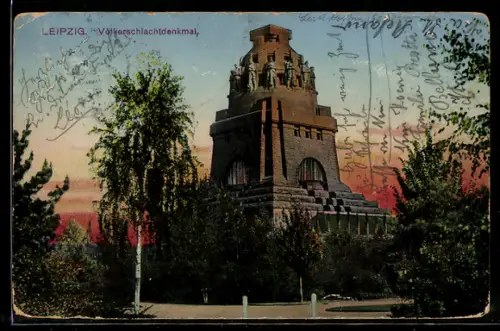 AK Leipzig, Völkerschlachtdenkmal, Errichtet vom Deutschen Patriotenbund