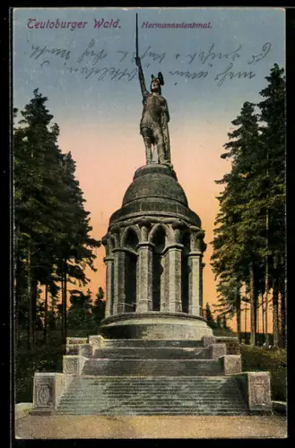 AK Detmold, am Hermannsdenkmal