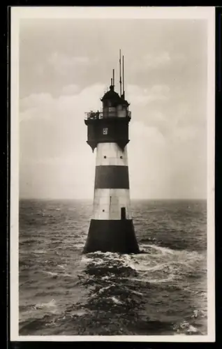 AK Blick auf den Rotesand-Leuchtturm an der Wesermündung