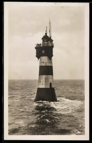 AK Blick auf den Rotesand-Leuchtturm an der Wesermündung