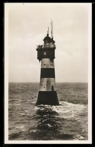 AK Blick auf den Rotesand-Leuchtturm an der Wesermündung
