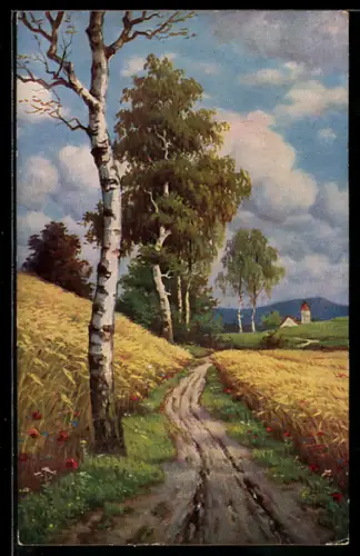 Künstler-AK Degi Nr. 1258: Sommer von W. Hoy, Ölgemälde-Imitations-AK