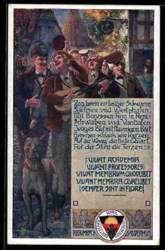 AK Deutscher Schulverein NR 237: Junge Musiker ziehen in eine Stadt ein, Hund