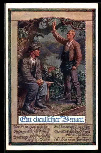 AK Deutscher Schulverein NR 790: Deutscher Bauer schwört, nie deutsche Art und Abkunft zu schänden