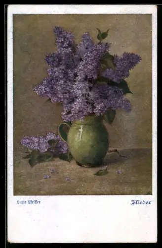 AK Deutscher Schulverein Nr. 1054: Flieder in einer Vase