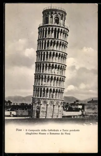AK Pisa, Il Campanile della Cattedrale o Torre Pendente, Der schiefe Turm von Pisa