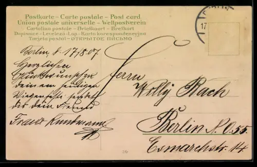 AK Englein unter Geldschein über eintausend Mark mit Rosen