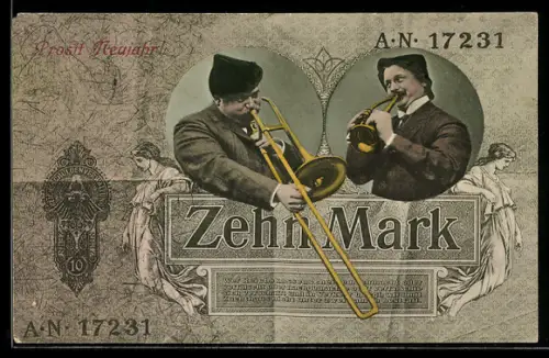 AK Zehn Mark Geldschein, Trompeter und Posaunist