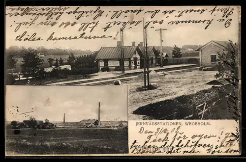 AK Wegeholm, Jernvägsstationen