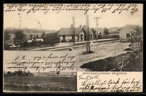 AK Wegeholm, Jernvägsstationen