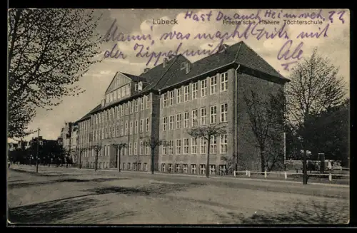 AK Lübeck, Freese`sche Höhere Töchterschule, Aussenansicht