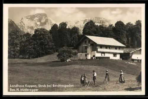 AK Strub bei Berchtesgaden, Hotel Landhaus Koppen, Bes. H. Moderegger