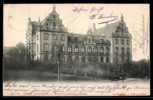 AK Lübeck, Invaliditäts- u., Altersversicherungsgebäude mit Gartenanlagen