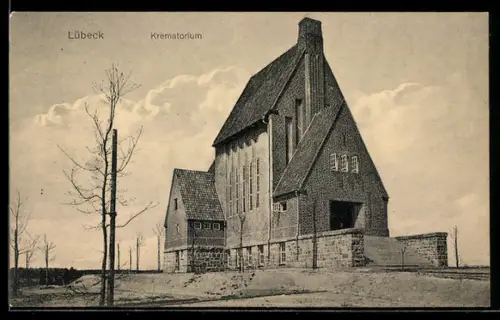 AK Lübeck, Krematorium Haupteingang