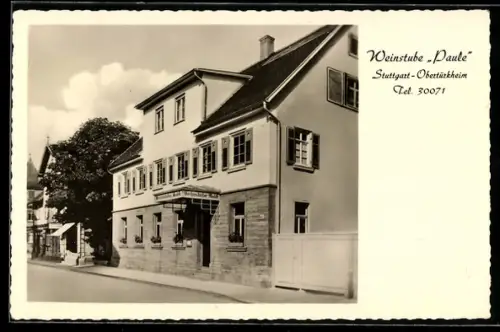 AK Stuttgart-Obertürkheim, Weinstube Paule, Aussenansicht