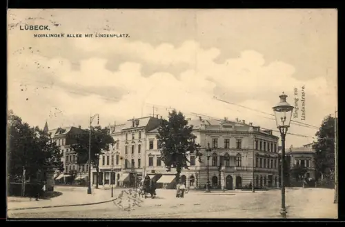 AK Lübeck, Moislinger Allee mit Lindenplatz