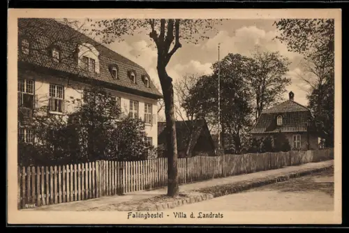 AK Fallingbostel, Villa des Landrats mit Gartenanlage