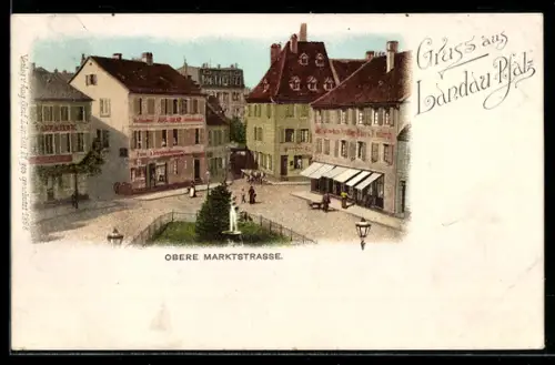 AK Landau /Pfalz, Geschäfte in der Oberen Marktstrasse