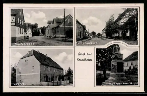 AK Krautheim / Weimar, Dorfstrasse, Kirchstrasse, Kriegerdenkmal