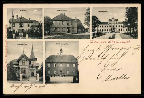 AK Schwarzenbek, Genesungsheim, Apotheke, Bürgermeisterei, Amtsgericht