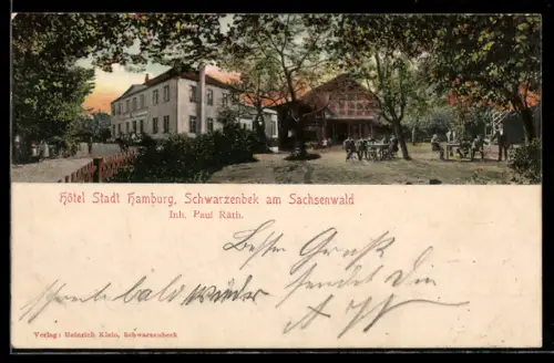 AK Schwarzenbek am Sachsenwald, Hotel Stadt Hamburg Paul Räth