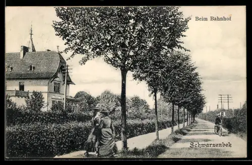 AK Schwarzenbek, Strassenpartie beim Bahnhof