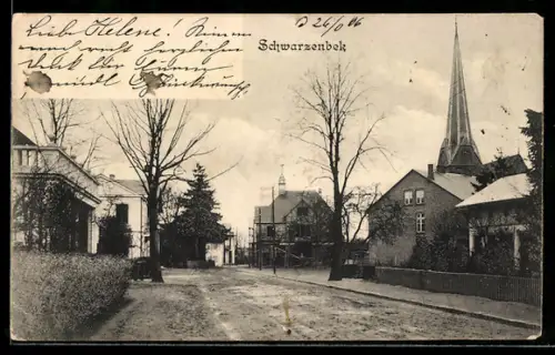 AK Schwarzenbek, Strassenpartie mit Kirche