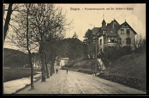 AK Siegen, Freudenbergerstrasse mit Dr. Stähler`s Klinik