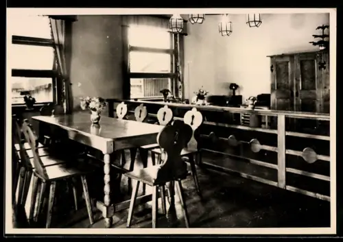 AK Zwickau, Kammgarnspinnerei Rudolf Schön, Aufenthaltsraum, Innenansicht