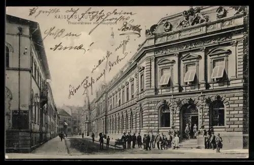 AK Kaiserslautern, Theaterstrasse mit Hauptpost
