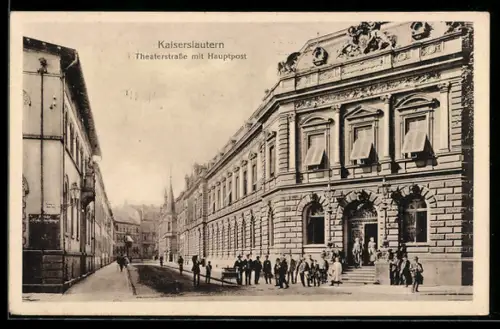 AK Kaiserslautern, Theaterstrasse mit Hauptpost