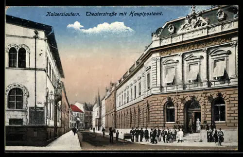 AK Kaiserslautern, Theaterstrasse mit Hauptpostamt