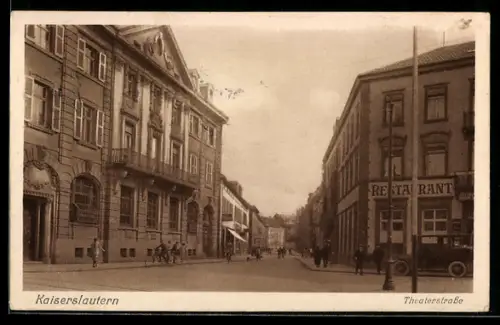 AK Kaiserslautern, Theaterstrasse, Strassenansicht