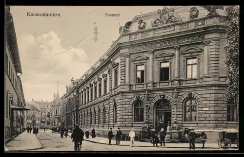 AK Kaiserslautern, Postamt, Strassenansicht