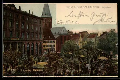 AK Kaiserslautern, Stiftsplatz, Markttreiben