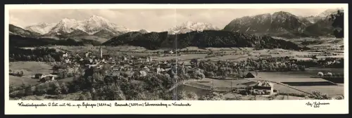 Klapp-AK Windischgarsten /O. Öst., Ortsansicht mit kleinem u. grossem Pyhrgas, Schwarzenburg und Warschen