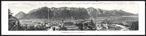 Klapp-AK Innsbruck, Panorama vom Berg Isel aus