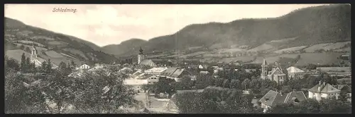 Klapp-AK Schladming, Ortsansicht von oben