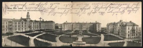 Klapp-AK Wien, Lainz, Gesamtansicht Kaiser Franz Josef-Jubiläums-Spital mit Gartenanlagen
