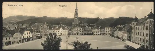 Klapp-AK Bruck a. d. Mur, Partie am Hauptplatz mit Rathaus