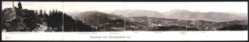 Klapp-AK Schottwien, Panorama vom Sonnwendstein mit Grandhotel Erzh. Johann