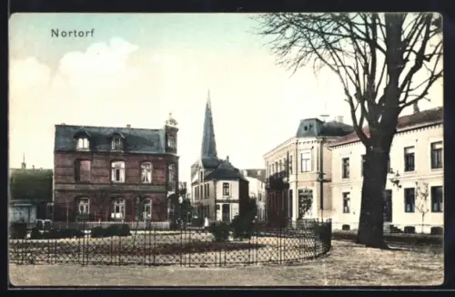 AK Nortorf, Platzpanorama mit Anlage u. Kirche