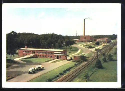 AK Halle /Westf., Storck-Werk mit Bahnschienen