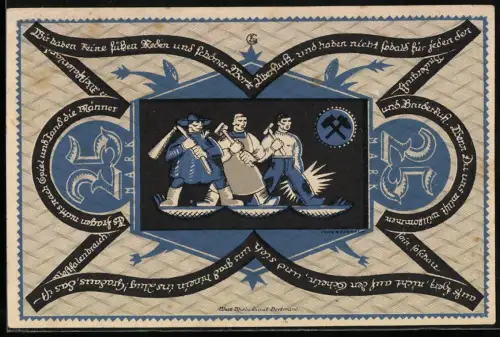 Notgeld Dortmund 1922, 25 Mark, Arbeiter und Reinold der Ritter Motive