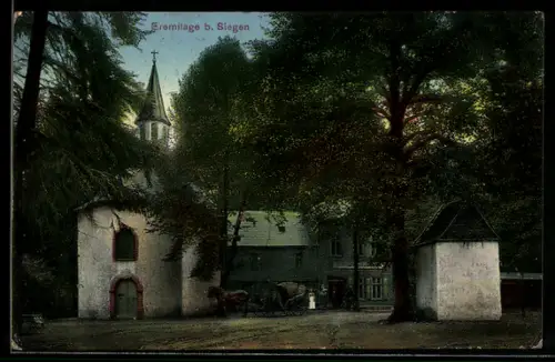 AK Siegen, Parkansicht mit Gasthaus Eremitage