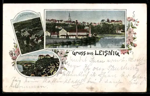 AK Leisnig, Ortsansicht, Schlossberg