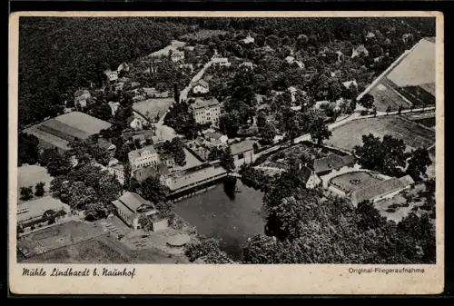 AK Lindhardt b. Naunhof, Fliegeraufnahme des Ortes