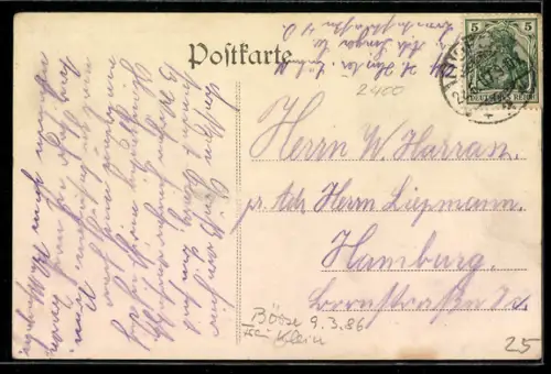 AK Lübeck, Roeckstrasse, baumgesäumte Strasse